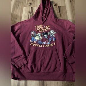 Bratz Express Yourself Burgundy Hoodie Sweatshirt Girl Juniors Size XXXL(21)